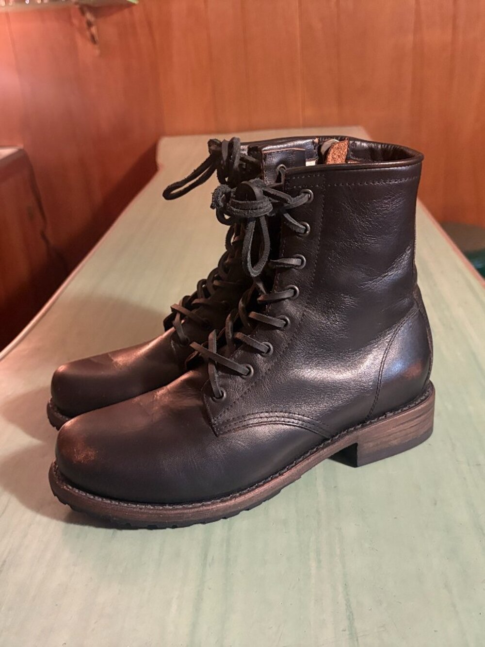Womens Freebird Manchester Distressed Brown Zip Boots Size 9